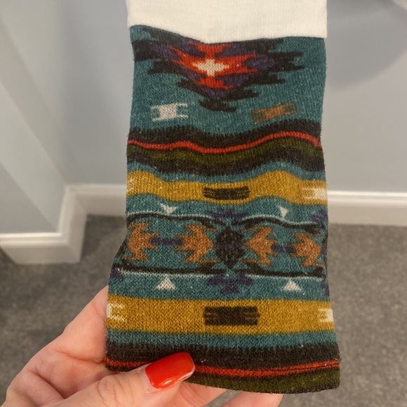 12pm by Mon Ami white tribal hooded pullover top L - Picture 3 of 6